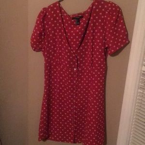 Red floral mini dress